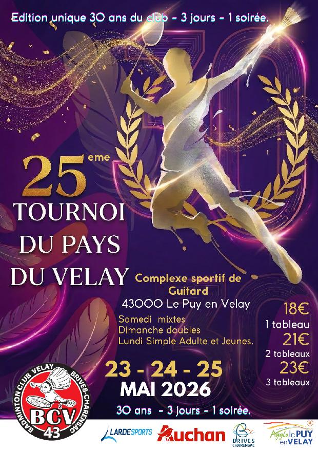 25 ème Tournoi du Pays du Velay - Edition 30 ans